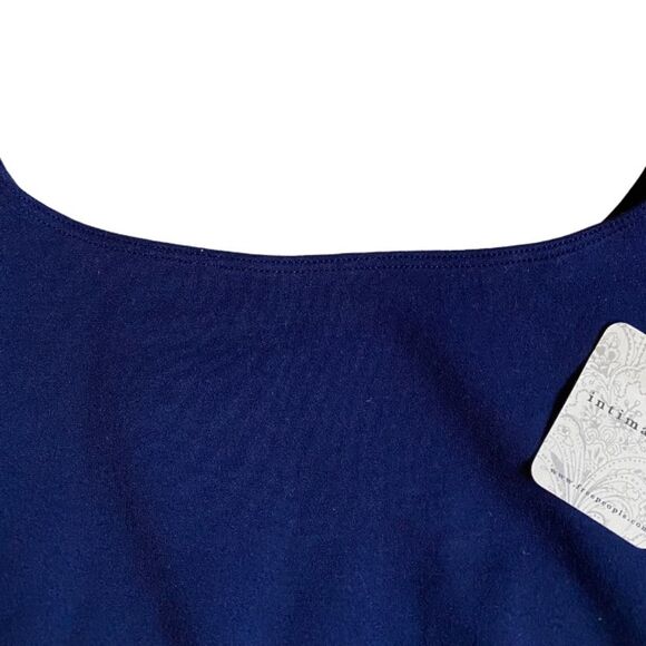 NWT Free People Intimately Scoop Neck Tank Top Size XS/S Crop Navy Blue Summer - Picture 8 of 14